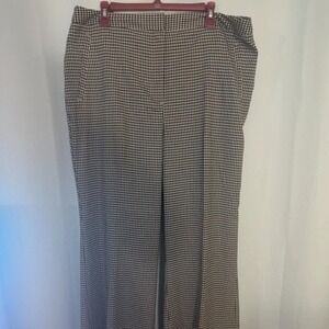 Worthington Houndstooth Wide Leg Trouser Pants Womens 18 Professional Slacks